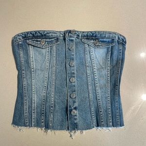 Zara denim corset top
